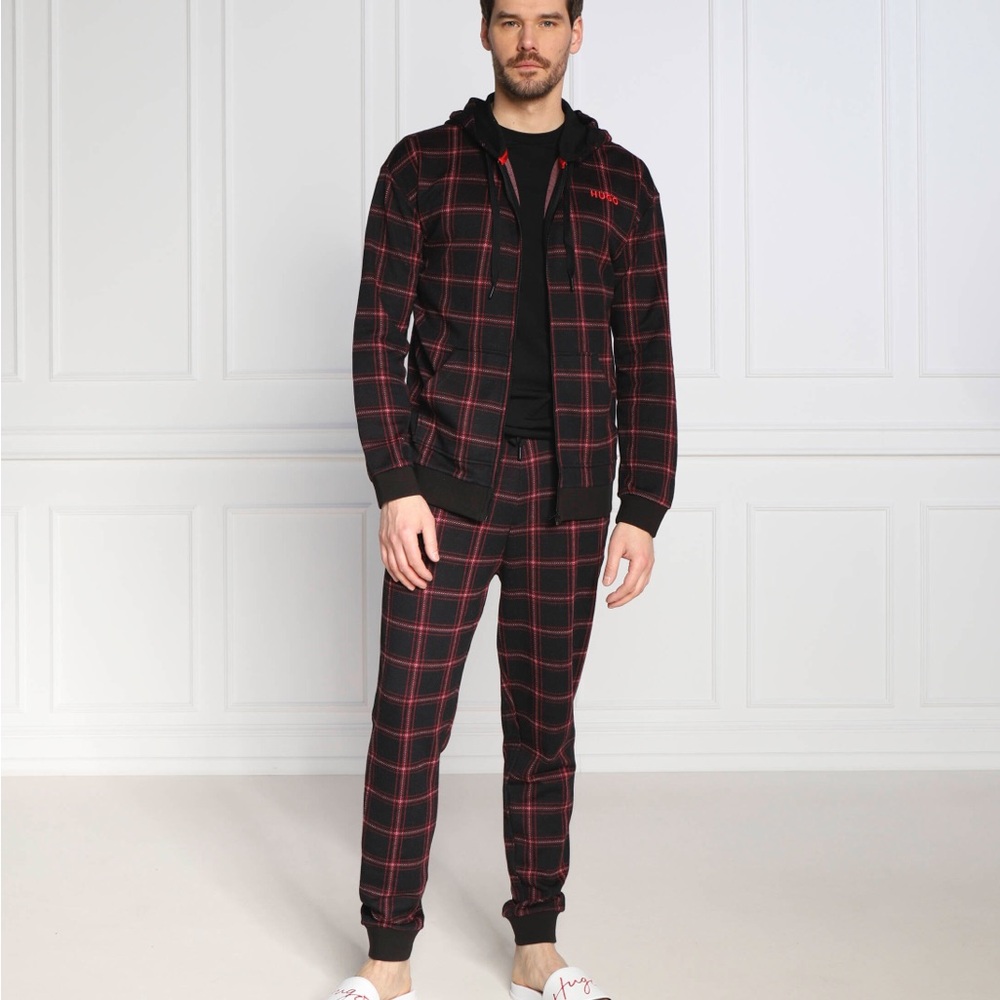 HUGO Black and Red Checkered lounge set